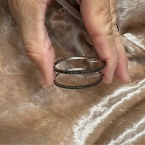 Black Diamond hoop earrings